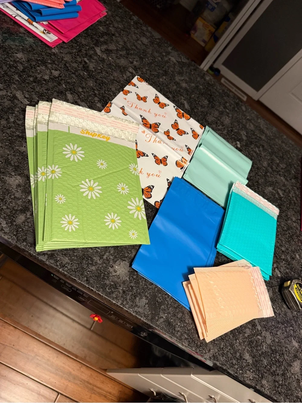 Bundle of 55 Poly Mailer & Bubble Pouch Shipping Supplies Assorted Size & Design
